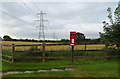 SE4782 : Crop field and power lines near Brook Farm by JThomas