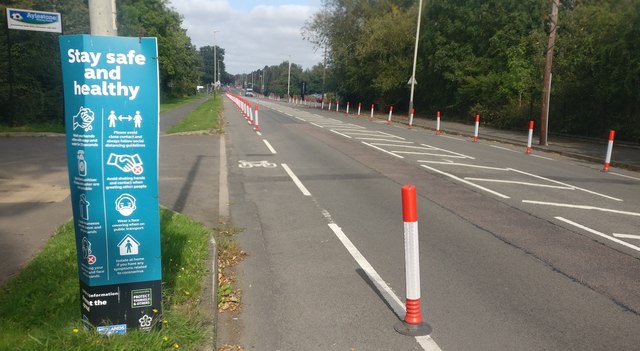 COVID-19 'Pop-up' cycle lanes along Braunstone Lane East