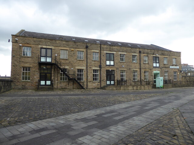 The older of two railway warehouses in Huddersfield