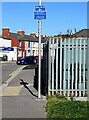 ST3189 : Cyclists Dismount sign, Lyne Road, Newport by Jaggery