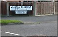 Sign for Whiston Crescent, Clifton