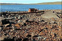 NY8129 : Rusty metalwork at Cow Green Reservoir by Andrew Curtis