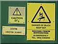 Signs and labels around the Entrance/Exit of Creeton Quarry 0006