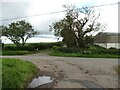 Road junction at Capel Farm