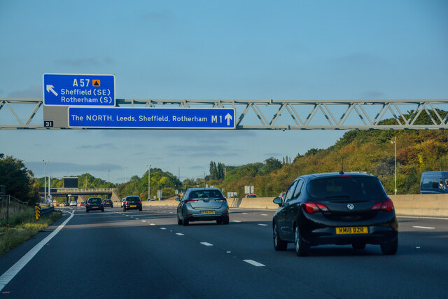 Todwick : M1 Motorway © Lewis Clarke cc-by-sa/2.0 :: Geograph Britain ...