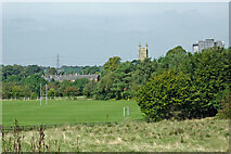 SJ9273 : Playing field near Hurdsfield in Macclesfield, Cheshire by Roger  D Kidd