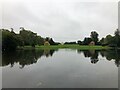 View across Octagon Lake to the Lake Pavilions and Corinthian Arch