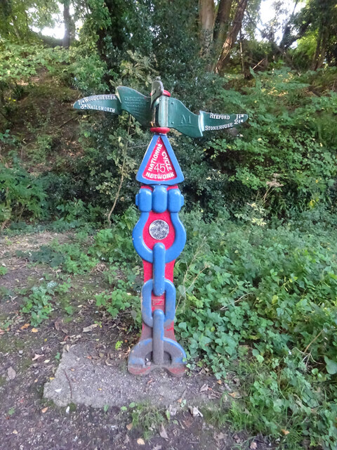 National Cycle Network signpost, Dudbridge Junction