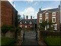 SJ4034 : Ellesmere: houses on Church Street, from the churchyard by Christopher Hilton