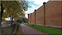 SK5803 : Leicester Prison walls at Nelson Mandela Park by Mat Fascione