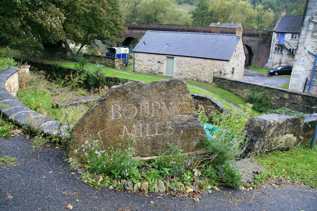 Entrance sign for Bourne Mill, Brimscombe