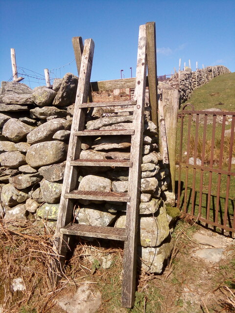 Stile over wall next to a locked gate, Bethesda