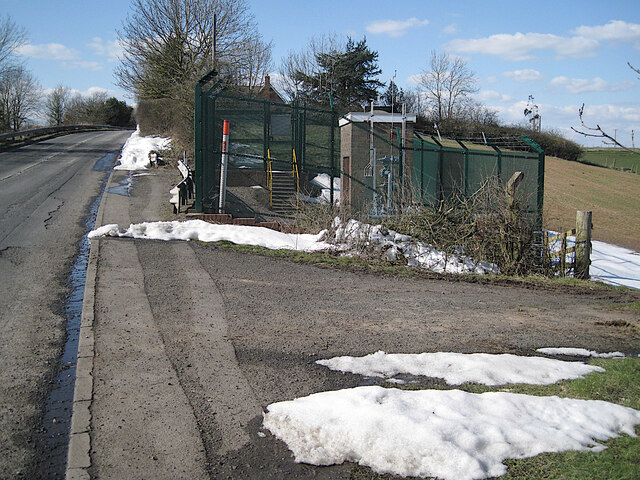 Gas governor compound by Hewell Lane with snow lying, 2nd April, Redditch