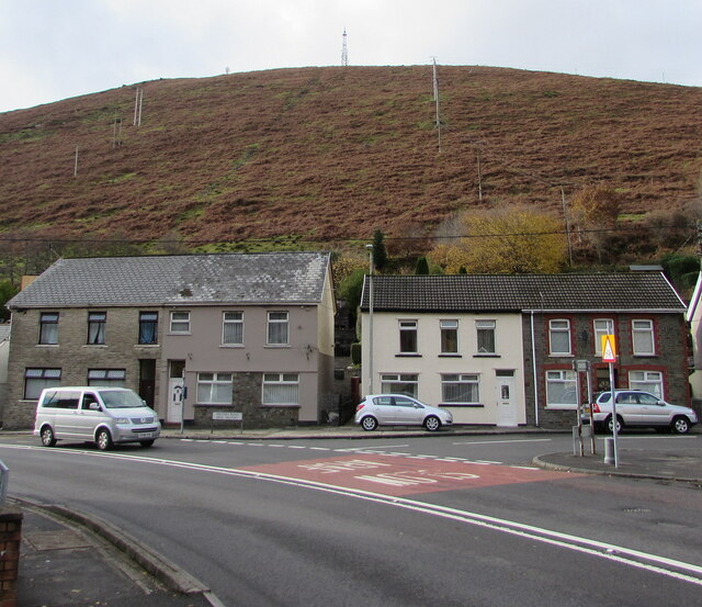 Houses and hillside, Ogmore Vale