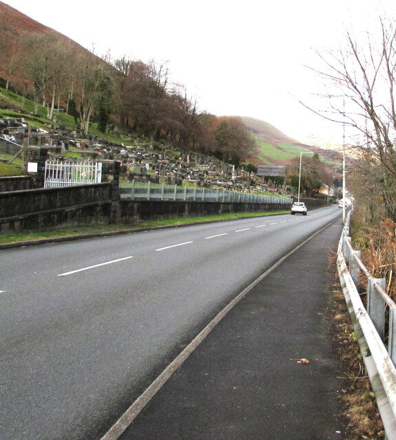 Cemetery Road towards the centre of Ogmore Vale