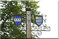 TM1576 : Brome and Oakley combined village sign by Adrian S Pye