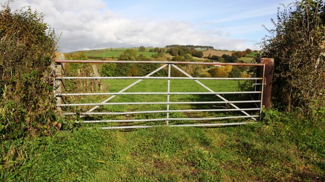 Field gateway from rural road west of Yew Tree Farm