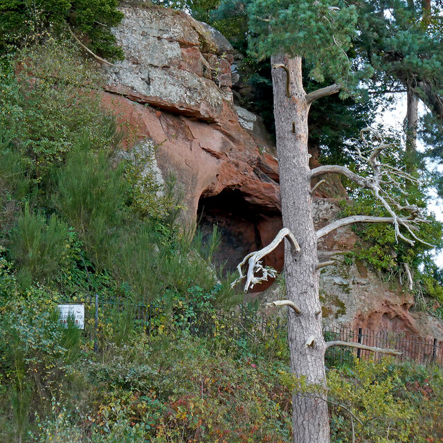 Outcrop and Cave at Devil's Spittleful near Bewdley