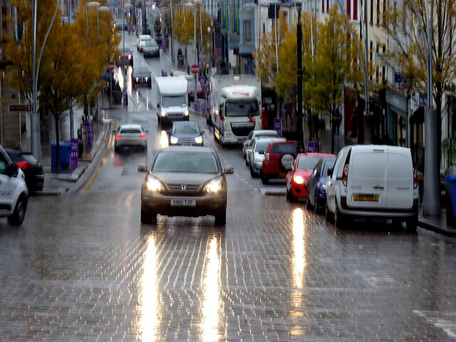 Wet on the cobbles, Omagh