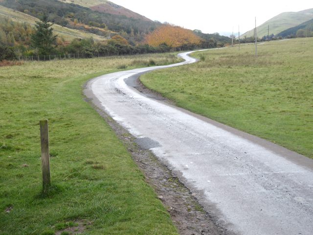 Start of the private road up the College Valley