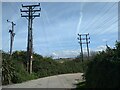 Multiple powerlines near Loggans Moor