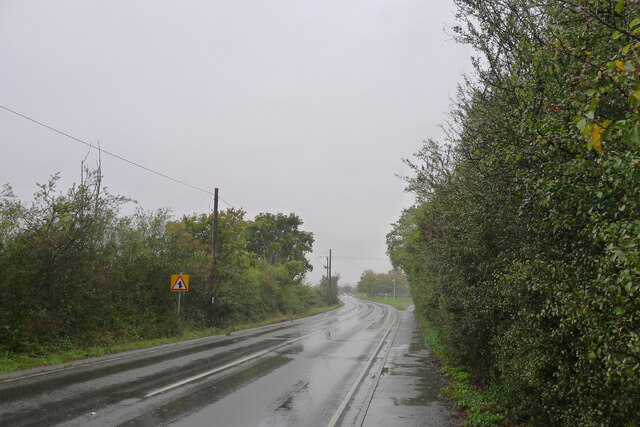 The B1018, Witham Road, approaching Tye Green
