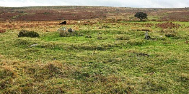 Hut circle, Holne Moor