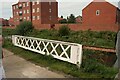 Section of railway bridge used as barrier on Louth Canal