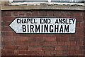 Old direction sign on Newtown Road, Nuneaton