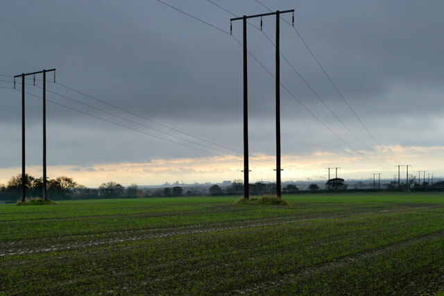 Power lines from High Volts Farm