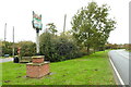 Ixworth Thorpe village sign beside Thetford Road