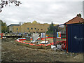 Vinery Road: new building and a view of Cambridge Mosque