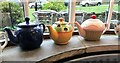 Teapots in Duddleswell Tea Rooms