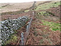 NS9415 : Wall and fence towards Lodge Knowe by Chris Wimbush