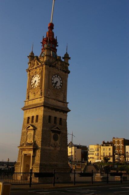 Margate: clock tower, Marine Gardens