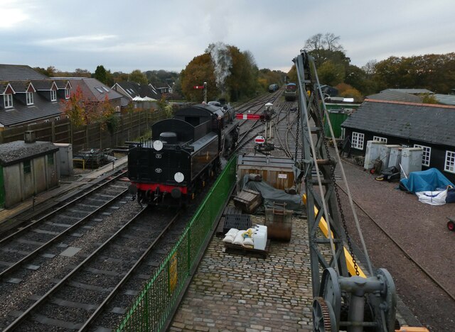 Train steaming at Medstead and Four Marks Station