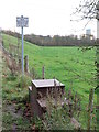 NZ2373 : Horse Mounting Block and Signage near Seaton Burn by Geoff Holland