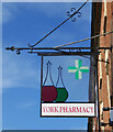 York Pharmacy (2) - sign, 14-15 York Street, Stourport-on-Severn, Worcs