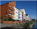 Apartment blocks beside Bridgwater canal basin