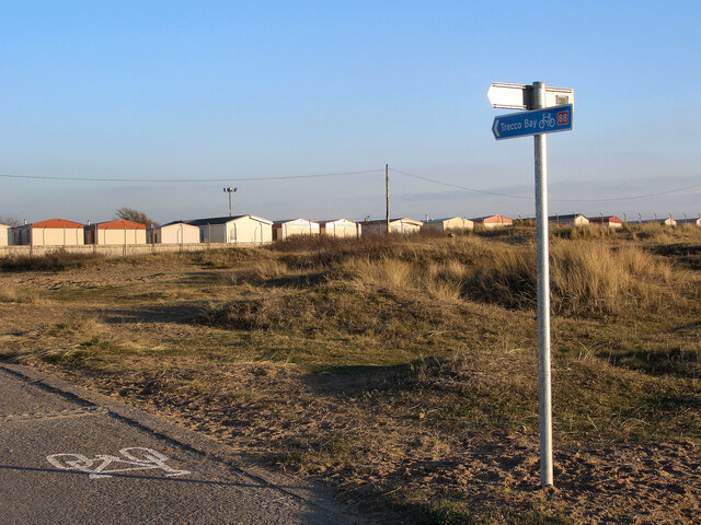 National Cycle Network Route 88 signage at the former Sandy Bay Caravan Park