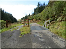 NM8811 : Minor road and a somewhat redundant cattle grid at Bealach Salach nan Airm by Peter Wood