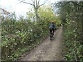 Cyclist on the Ticknall tramway