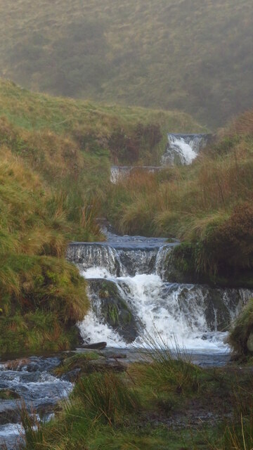 Waterfalls on the River Noe below Jacob's Ladder (Pennine Way)