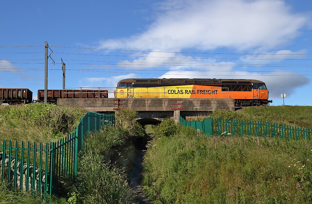 A Colas Rail Freight train on the East Coast Line