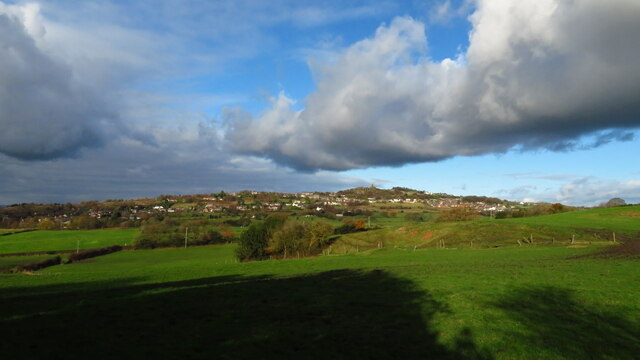 Mow Cop as seen from the southern end of Harriseahead