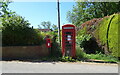 Elizabeth II postbox and telephone box on Sloothby High Lane, Sloothby