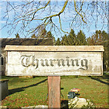TG0829 : Thurning village sign by Adrian S Pye
