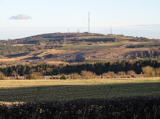 View of the opencast from the top of Corbridge Road
