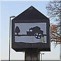 Hellesden village sign - the water mill