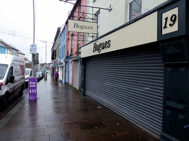 Shutters down at Bogues, Market Street, Omagh